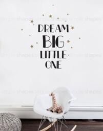 Dream Big Little One Wall Decal Nursery Quote With Stars - thumbnail 2