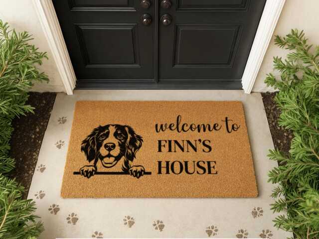 Finn's House Entry Mat - Unique Personalized Pet Sign Dog Mom Home D??cor - image 1