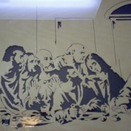 The Last Supper Woodcut. Hand Cut in Baltic Birch - thumbnail 3