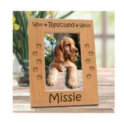 Personalized Dog Rescue Frame Wood Picture Display Custom Adoption Gift - thumbnail 2