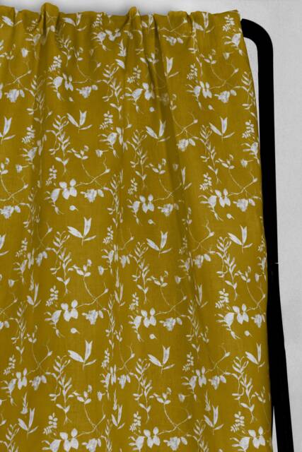 Sample Only - Curtains Made To Measure? Just Need Pole Length & Drop Quote Mustard -English Fabric Linen Scandi Modern Country - image 1