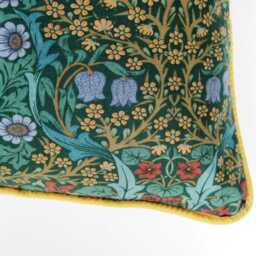 William Morris Blackthorn Minor, Green, Blue & Red 70S, Cotton Cushion Cover, Throw Pillow Home Decor - thumbnail 2