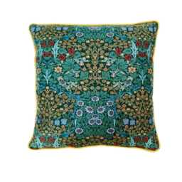 William Morris Blackthorn Minor, Green, Blue & Red 70S, Cotton Cushion Cover, Throw Pillow Home Decor - thumbnail 1