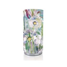 Handmade Floral Scatterbrook Fabric Lamp, Chrome Base Pad Night Light - thumbnail 1