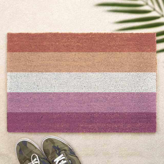 Lesbian Flag Door Mat Doormat Indoor Front Welcome Entrance Coir - image 1