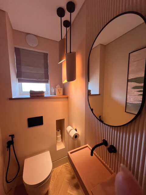 Wabi-Sabi Ceramic Pendant Light, Terracotta, Modern Bamboo Shoot Design, Hardwired/Plug-In, Naaya Shoots - image 1