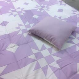 Lilac Patchwork Quilt - Handmade Cotton Bedding, Soft Boho Throw, Cozy Bedroom & Living Room Blanket