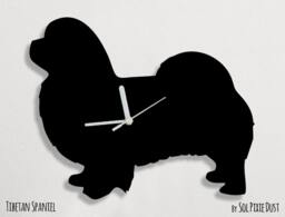 Tibetan Spaniel Dog - Wall Clock Silhouette - thumbnail 1