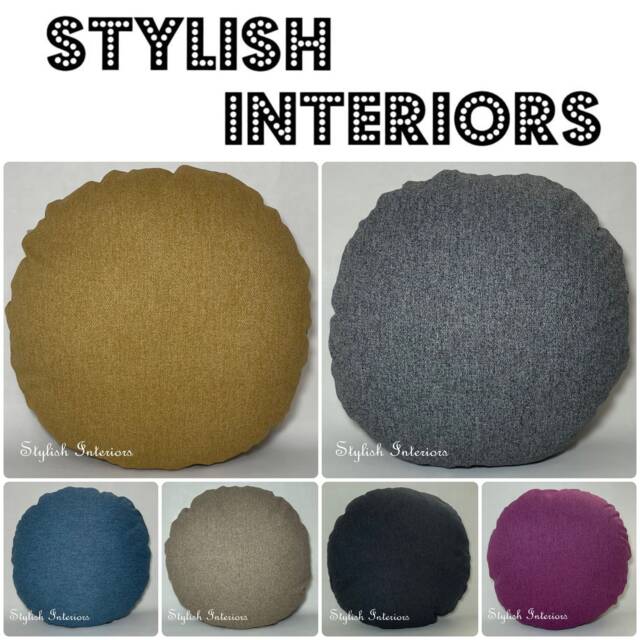 Handmade Round Dumfries Woolen Woven Cushion Cover Circle Bed Sofa Pillowcase Decor - image 1