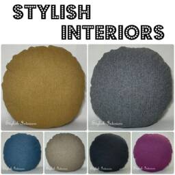 Handmade Round Dumfries Woolen Woven Cushion Cover Circle Bed Sofa Pillowcase Decor - thumbnail 1