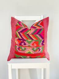 Vintage Embroidered Silk Textile Ethnic Piece Of Tradition Costume Pillow Cover