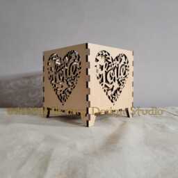 Love Candle Holder Wood Lantern Centerpiece For Table, Romantic Gifts Girlfriend, Heart Tea Light Holder, Bird Decor Shelf, 5Th - thumbnail 2