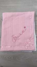 Personalised Fluffy Baby Blanket - Unisex Blankets Knitted Classic Luxury White - thumbnail 1