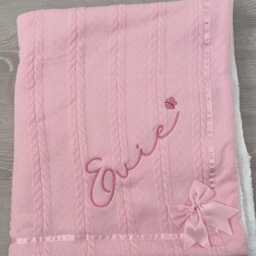 Personalised Fluffy Baby Blanket - Unisex Blankets Knitted Classic Luxury White - thumbnail 3