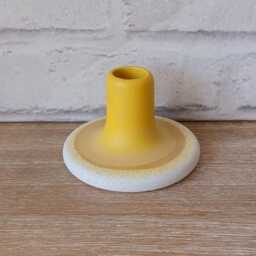 Large Yellow Stone Effect Mojave Glaze Candle Stick Dinner Holder Home Decoration Decor Table