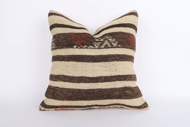 Handmade Turkish Kilim Pillow Cover Ethnic Woven Cushion - 20x20 - image 1