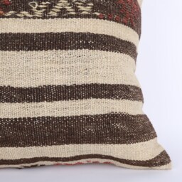 Handmade Turkish Kilim Pillow Cover Ethnic Woven Cushion - 20x20 - thumbnail 2