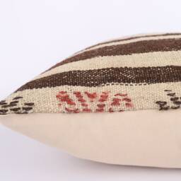 Handmade Turkish Kilim Pillow Cover Ethnic Woven Cushion - 20x20 - thumbnail 4
