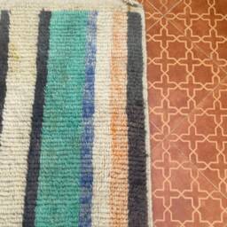 Multicolored Wool Berber Runner Rug - 2.4 X 10 Ft - thumbnail 4
