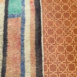 Multicolored Wool Berber Runner Rug - 2.4 X 10 Ft - thumbnail 3