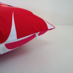 "Double Sided 18"" Marimekko Pieni Unikko Pillow Cover. 100% Cotton Fabric. For Cushion Size 45x45 cm - 18""x18" - thumbnail 2