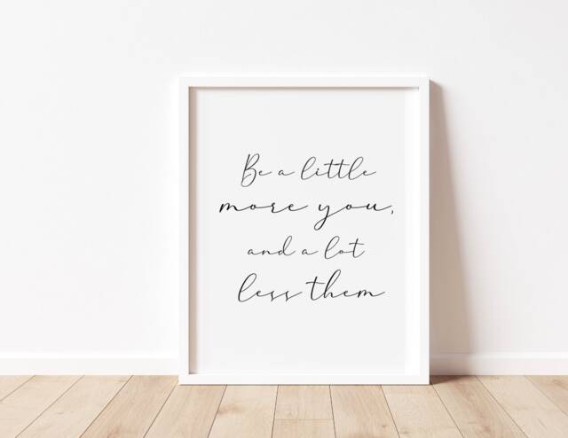 Inspirational Quote Print - Be More You, Teen Wall Art - image 1