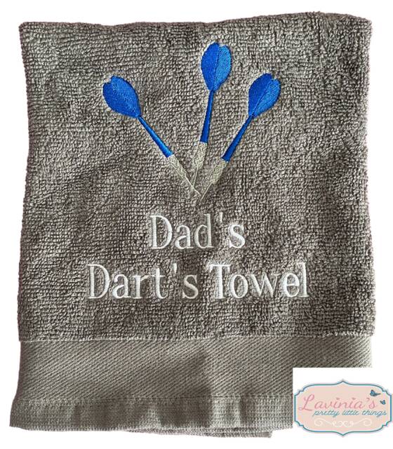 Personalised Embroidered Darts Towel, Custom Name Gift - image 1