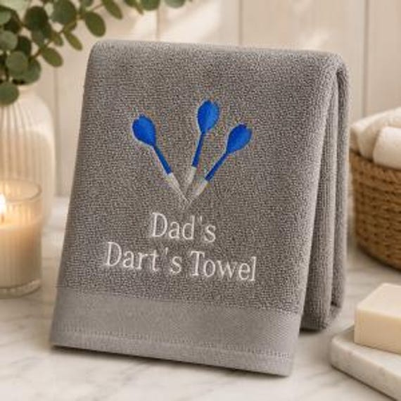 Personalised Embroidered Darts Towel, Custom Name Gift - image 1