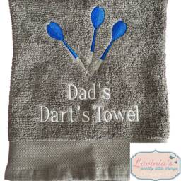 Personalised Embroidered Darts Towel, Custom Name Gift - thumbnail 2