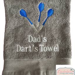 Personalised Embroidered Darts Towel, Custom Name Gift - thumbnail 2