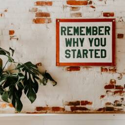 Remember Why You Started Banner - 40cm X 50cm Felt Pennant Flag Vintage Wall Decor Hanging - thumbnail 1