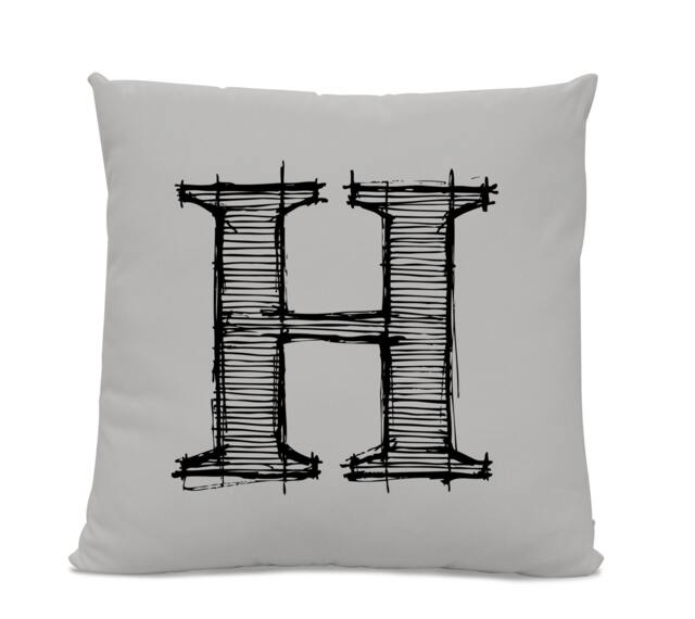 Initial Pillow - Letter With H Monogrammed Custom Throw
