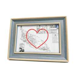 Aruba Heart Map - Custom Gift Anniversary For Him Framed Wedding Vintage Print Of With Hand-Embroidered