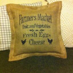 Hessian - Burlap Cushion, Vintage, Rustic, French Shabby Chic. Gift. Rustic. Farmhouse. Grain Sack. Christmas Present - thumbnail 3