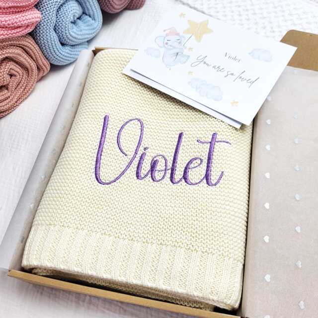 Custom Personalised Baby Blanket - Gift With Name Included - image 1