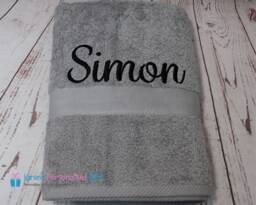 Personalised Towel, Silver Luxor 600Gsm 100% Combed Cotton Towels, Hand/Bath/Sheet, Embroidered Towels