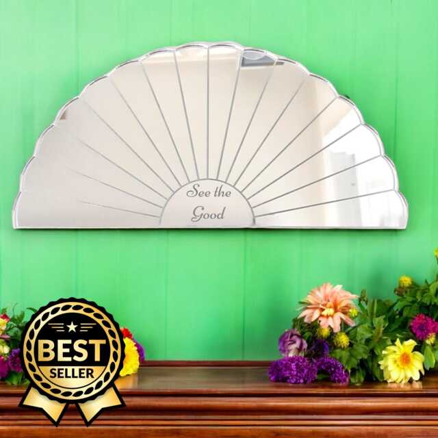 Art Deco Acrylic Mirror - Handmade Scalloped Wall Decor, Custom Sizes - image 1