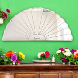Art Deco Acrylic Mirror - Handmade Scalloped Wall Decor, Custom Sizes - thumbnail 2