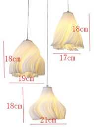 3D Printed Pendant Light For Kitchen Island, Set Of 3 Modern Wavy Lampshades, Elegant Pearl White Chandelier, 2 Types Optional - thumbnail 4
