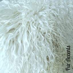 Mongolian Llama Faux Fur Throw Blanket - Shaggy White Bedspread, Usa Handmade - thumbnail 2