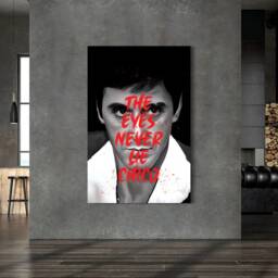 Scarface Eyes Never Lie Handcrafted French Velvet Canvas Modern Wall Art For Unique Home Decor Painting Hanging Bespoke Design - thumbnail 2