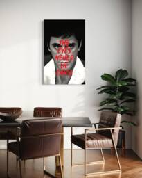 Scarface Eyes Never Lie Handcrafted French Velvet Canvas Modern Wall Art For Unique Home Decor Painting Hanging Bespoke Design