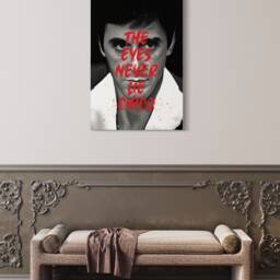 Scarface Eyes Never Lie Handcrafted French Velvet Canvas Modern Wall Art For Unique Home Decor Painting Hanging Bespoke Design - thumbnail 4