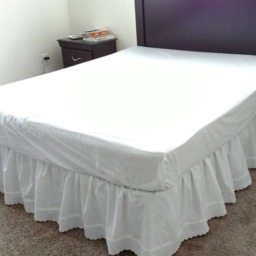 Cotton Ivory Cream Or White Queen King Bedskirt - Eyelet Edge Bed Skirt Dust Ruffle Scalloped Shabby Chic Bedding - thumbnail 4