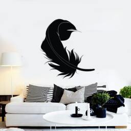 Wall Vinyl Decal Birds Feather Symbol Of Virtue Love Romance Bedroom Modern Home Decor - #1094Dz - thumbnail 2