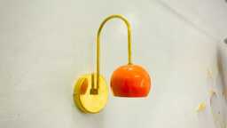 Modern Mid-Century Handmade Orange Ball Light Brass Wall Sconce Perfect For Home Decor Luxury Light - thumbnail 1