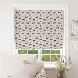 Custom Roman Blind - Emma Lawrence Meadow Moo Eggshell , Made To Measure Window Treatment - thumbnail 1