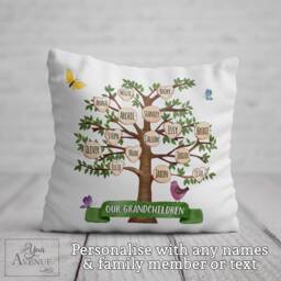 Nanna Cushion Nanny Birthday Gift Grandma Nan Personalised Family Tree Pillow Custom Grandkids Names Nana Keepsake From Grandchildren - thumbnail 3