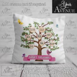 Nanna Cushion Nanny Birthday Gift Grandma Nan Personalised Family Tree Pillow Custom Grandkids Names Nana Keepsake From Grandchildren - thumbnail 4