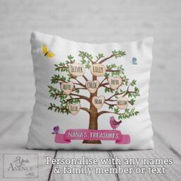 Nanna Cushion Nanny Birthday Gift Grandma Nan Personalised Family Tree Pillow Custom Grandkids Names Nana Keepsake From Grandchildren - thumbnail 1